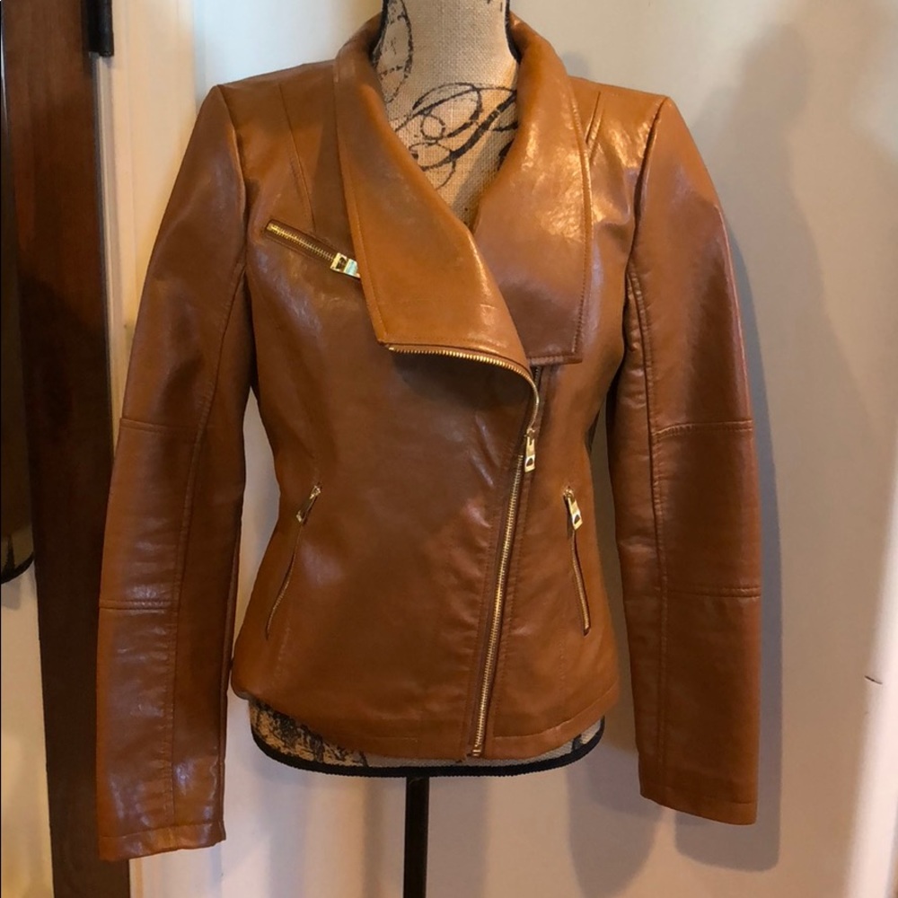 Guess brown copper fitted jacket medium